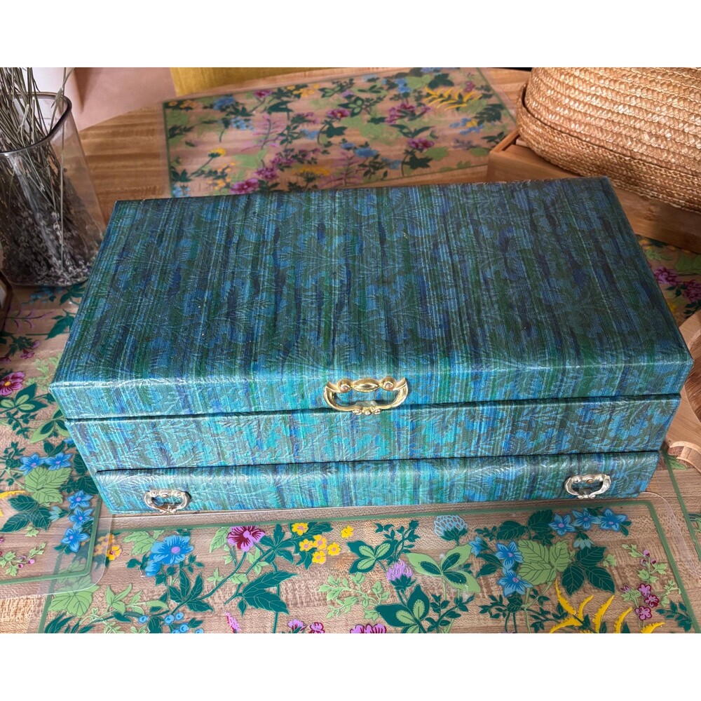 Lady Burton MCM Blue/Green Jewelry Box Large with Drawer